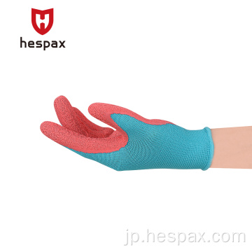 ヘスパックス滑り止めガーデニングクリンクルラテックスの子供の手袋